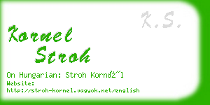 kornel stroh business card